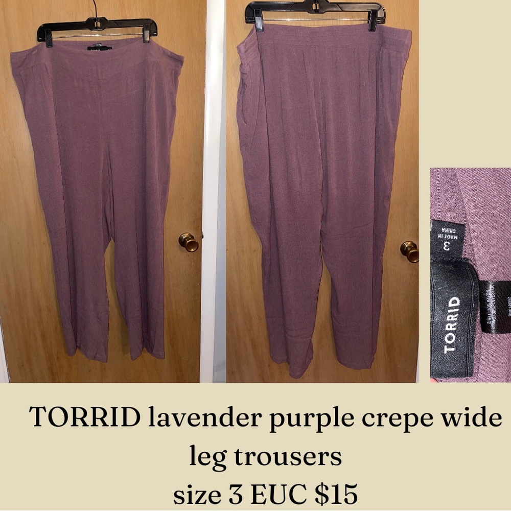 Torrid Purple Crepe Wide Leg Pants